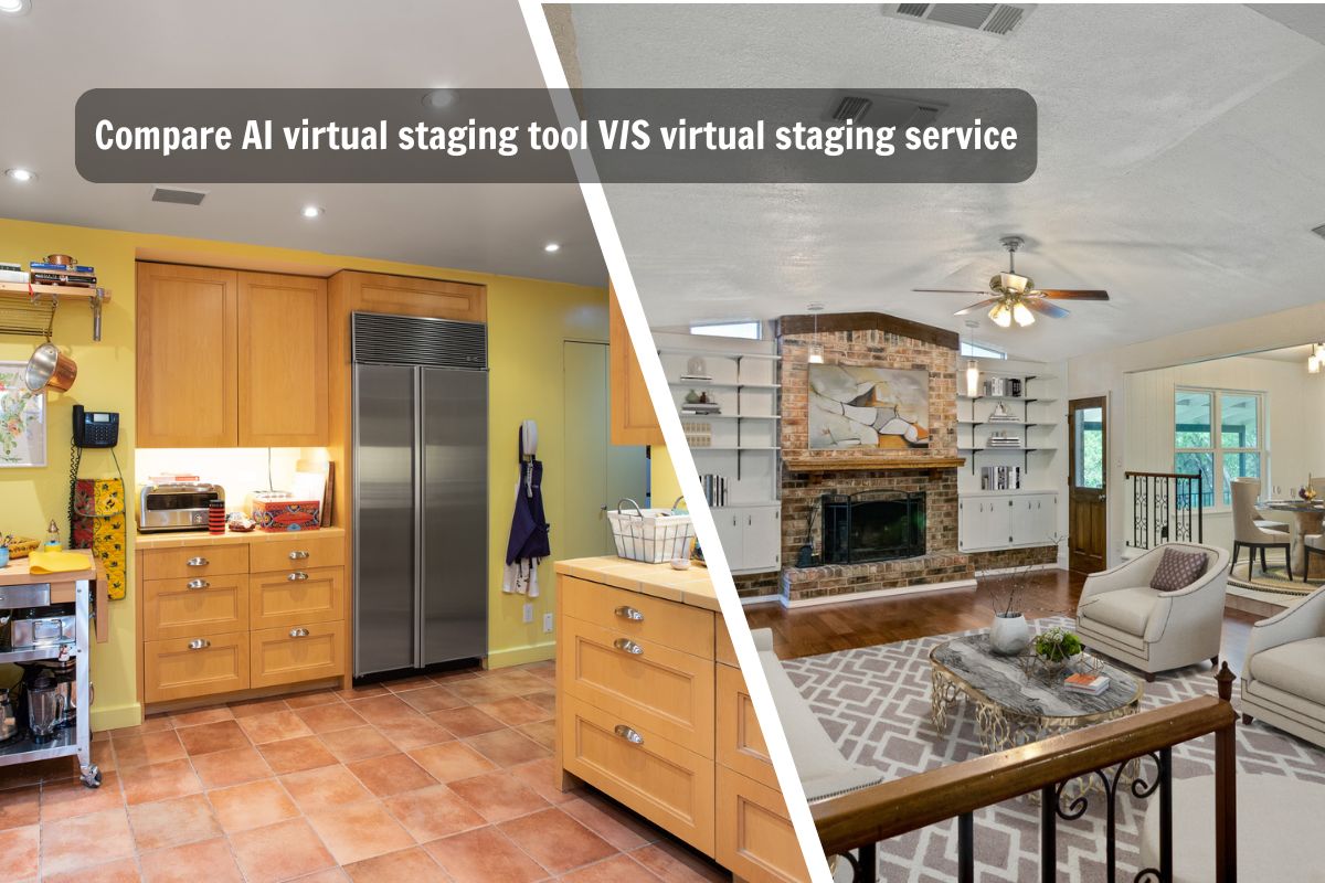 Compare AI virtual staging tool vs virtual staging service